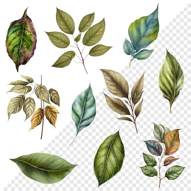 A set of leaves with the word leaves on them.