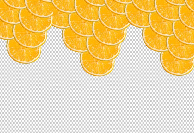 PSD a set of lemons slices on a transparent background