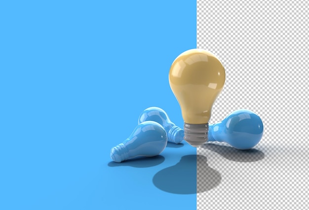 Set of Light Bulb Transparent PSD File.