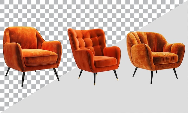 Set of Luxury Orange comfort chair