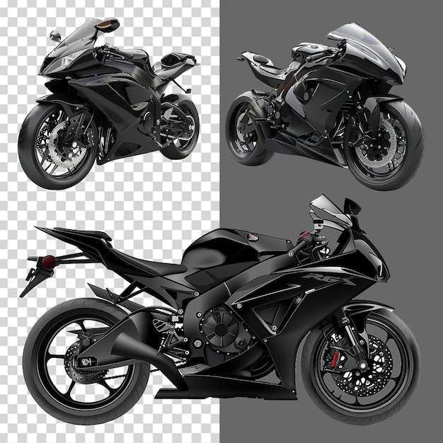 A set of Motorbike on transparent background