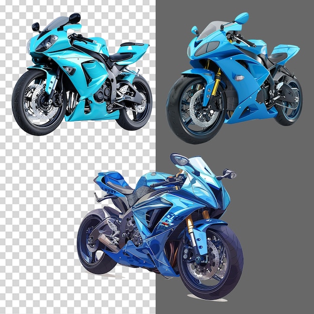 A set of Motorbike on transparent background