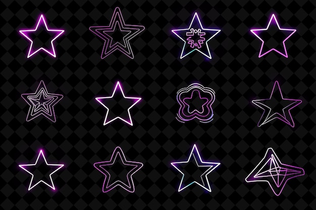 PSD a set of neon signs with a star on it