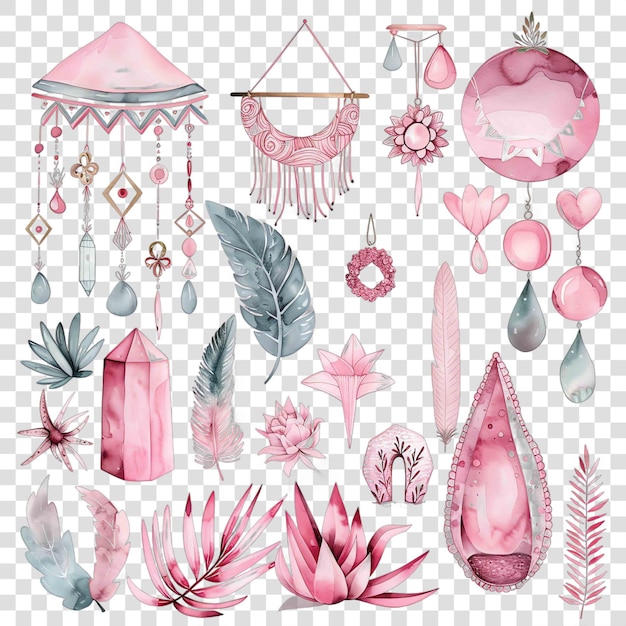 PSD set of nursery elements illustration watercolor