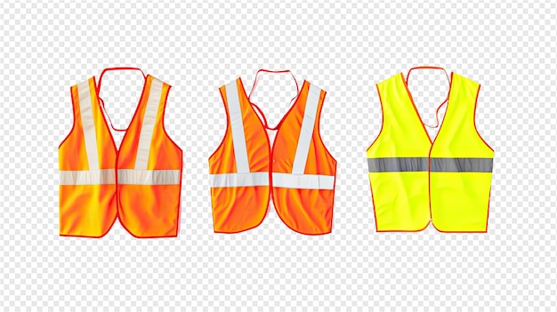 PSD a set of orange safety vests for life vests