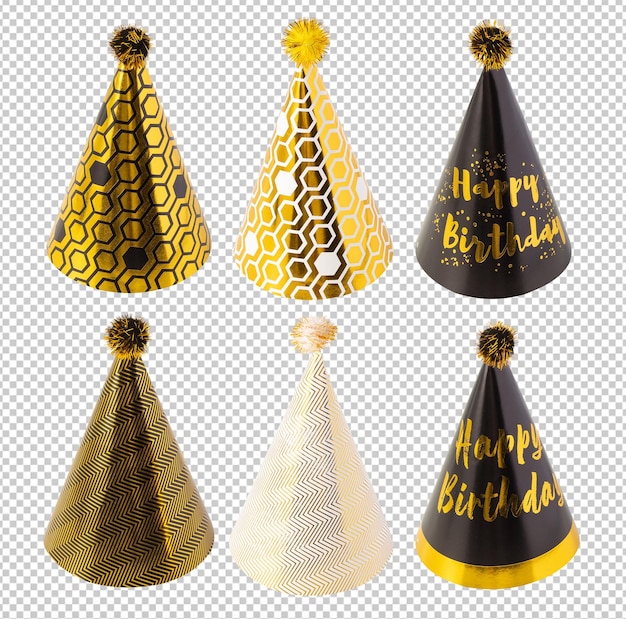 Set of Party hat cutout Psd file