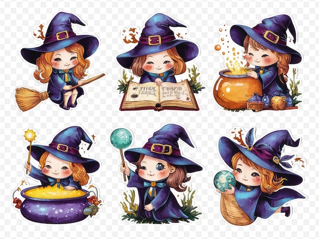 PSD a set of pictures for a witch and witch book