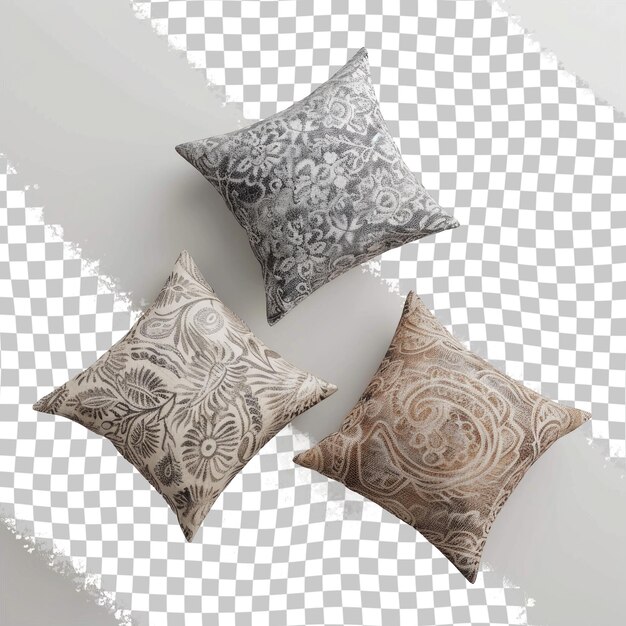 PSD a set of pillows with a design on the bottom