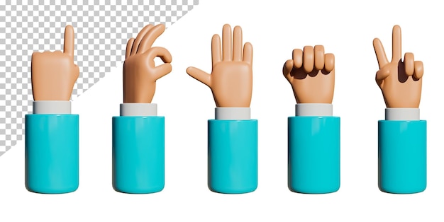 A set of plastic hand gestures with the words " ok " on the top.