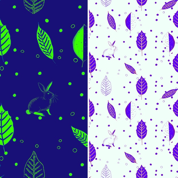 PSD a set of purple and green leaves and a deer