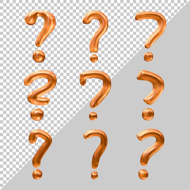 Set of question mark symbols with 3d modern style