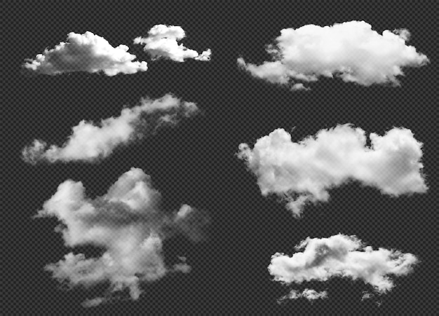 SET of Realistic Cloud Element Transparent Cloud Ultra Realistic Cloud 300dpi PSD file