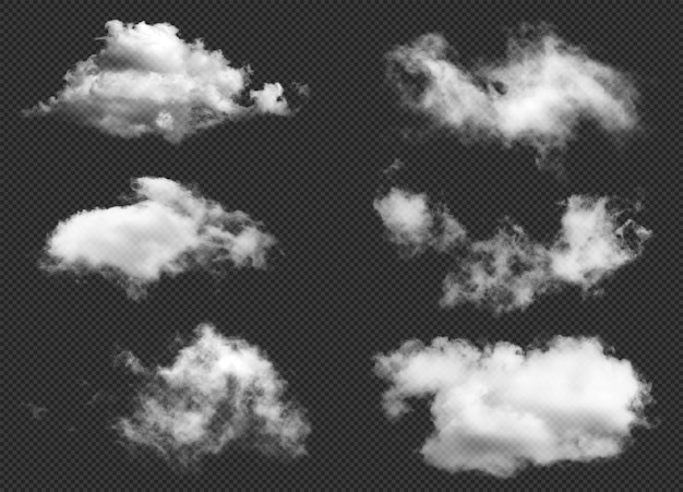 SET of Realistic Cloud Element Transparent Cloud Ultra Realistic Cloud 300dpi PSD file