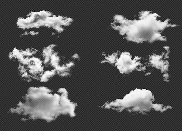 SET of Realistic Cloud Element Transparent Cloud Ultra Realistic Cloud 300dpi PSD file