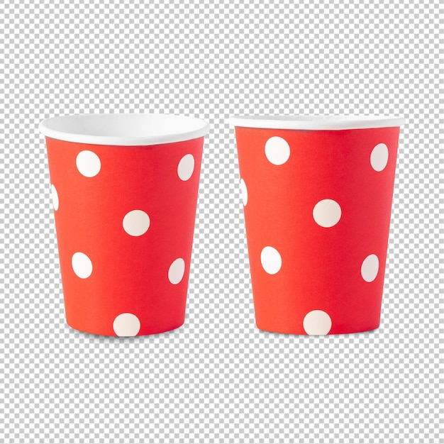 Set of Red party cup cutout Psd file