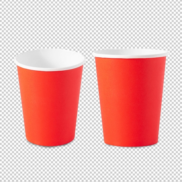 Set of Red party cup cutout Psd file