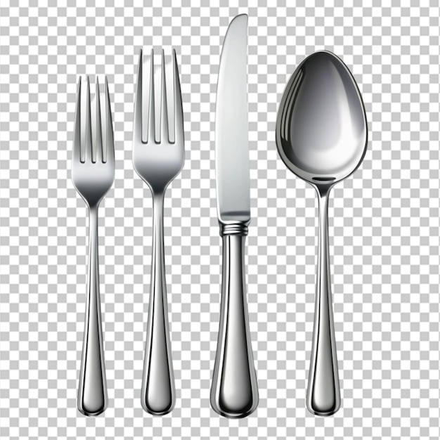 A set of silverware and spoons with a knife and spoon