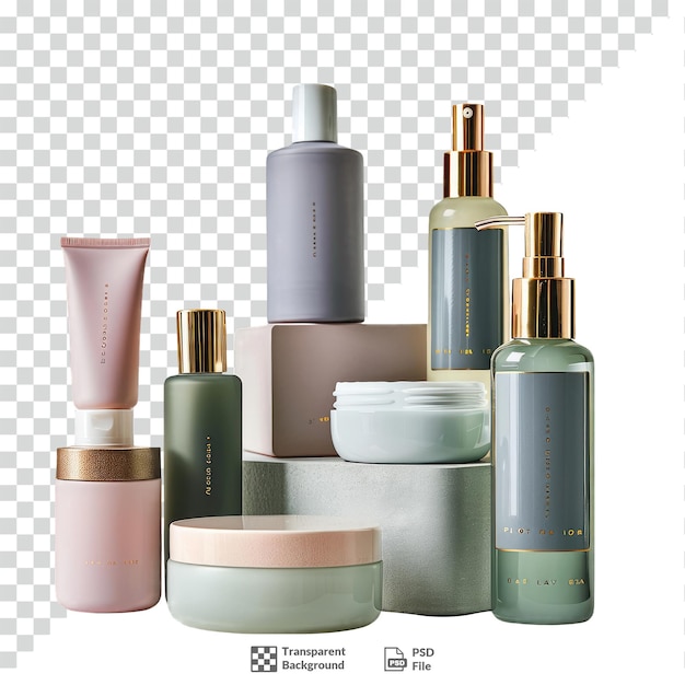 A set of skincare products transparent background