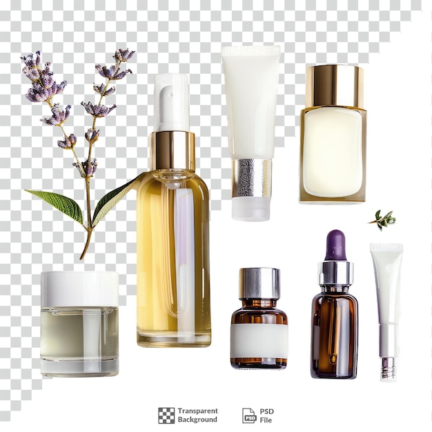 A set of skincare products transparent background