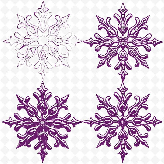 PSD a set of snowflakes from the collection