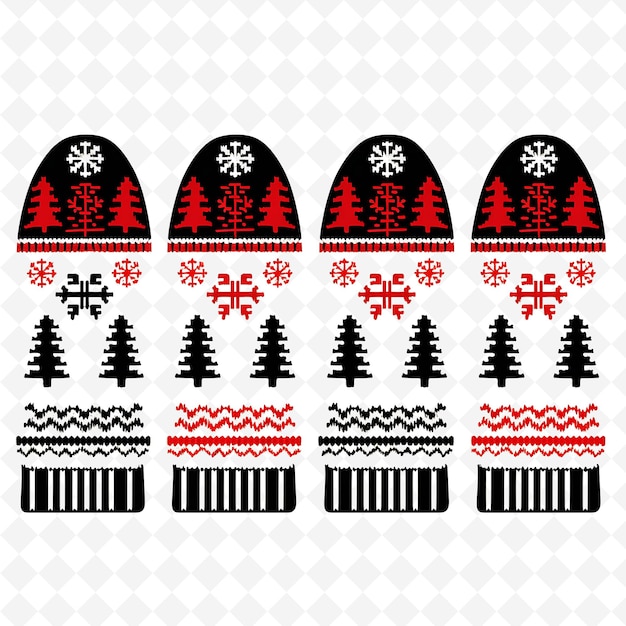 PSD a set of snowmen hats with a snowflake on the top