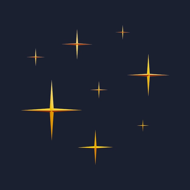 Set of Sparkling Star 3D Icons Pack