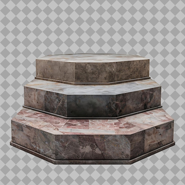 PSD a set of stone benches with a square base with a square design on the bottom