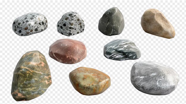 PSD set of stones realistic