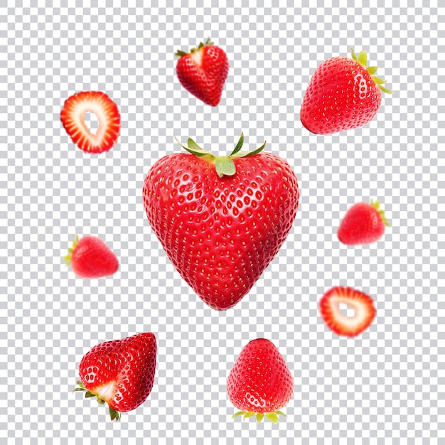 Set of strawberry PNG