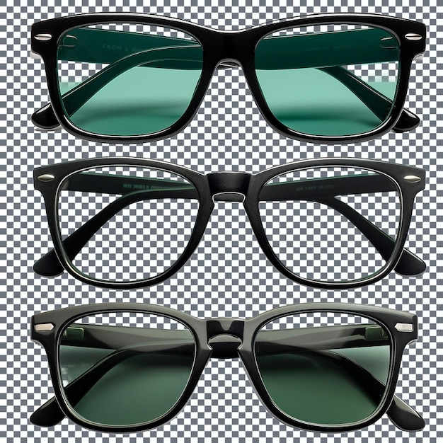 Set of sunglasses isolated on a transparent background 3d illustration