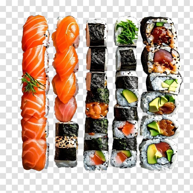 a set of sushi with sushi on it