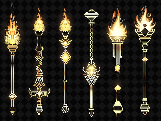 a set of the symbols of the fire