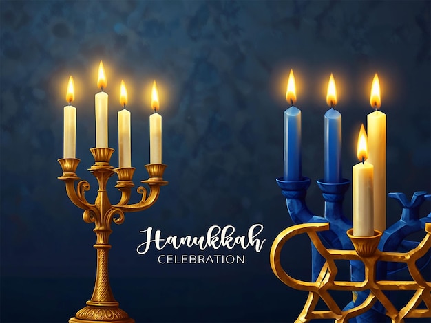 PSD a set of three candles with the words  jewish jewish jewish jewish jewish jewish jewish jewish  on a blue background