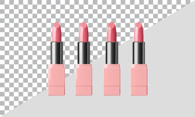 Set of three colorful lipsticks Cosmetic lipstick packaging