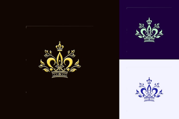 a set of three different designs with the crown and crown