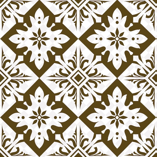 a set of tiles with a pattern of flowers and leaves