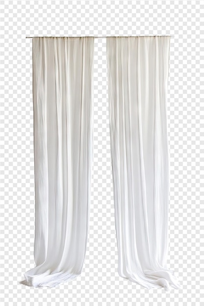 PSD a set of transparent curtains with white drapes