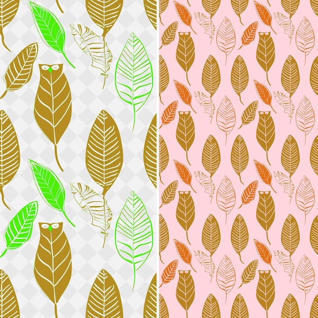 a set of wallpapers with leaves and a cat