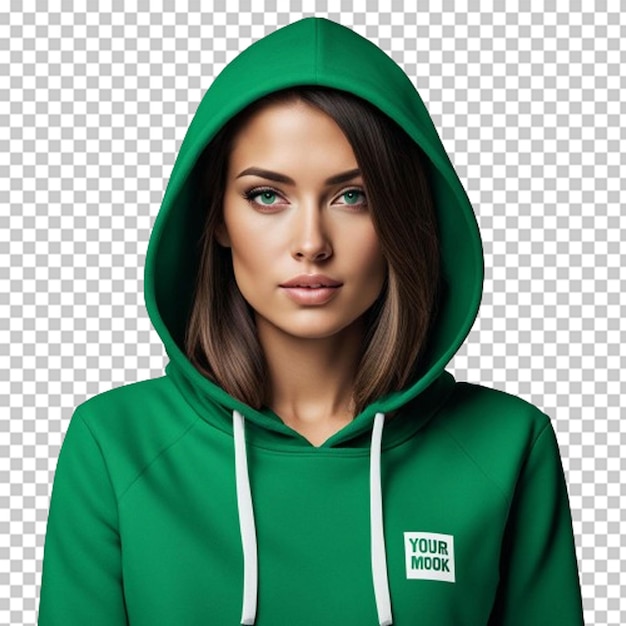 PSD set of white blank hoodies in different angles and positions isolated on a solid background