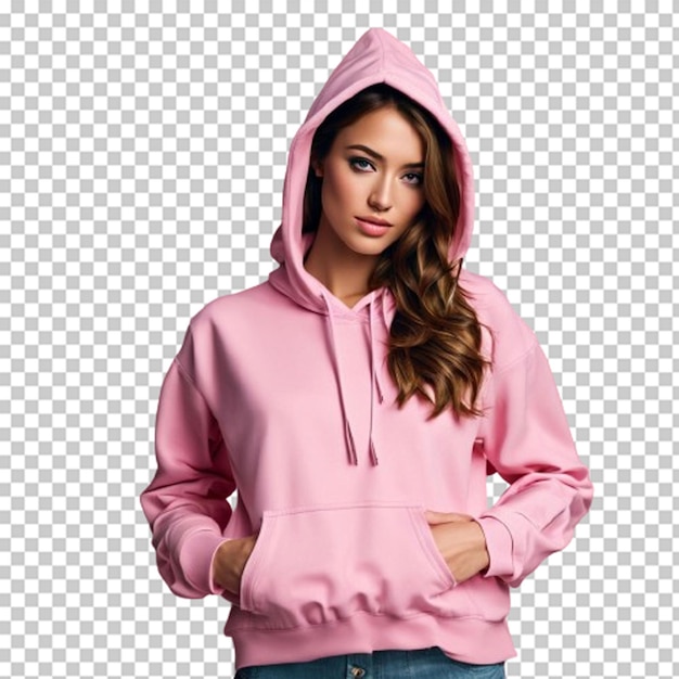 Set of white blank hoodies in different angles and positions isolated on a solid background