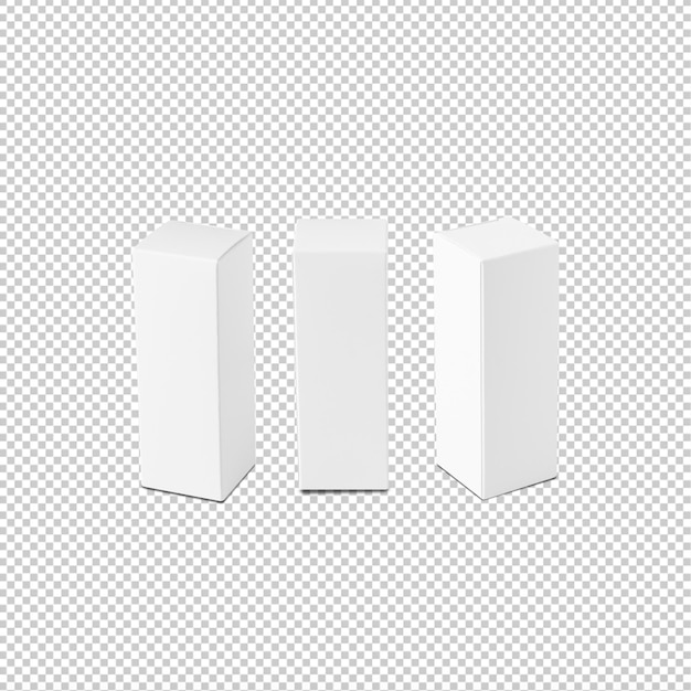 Set of White box mockup cutout Psd file