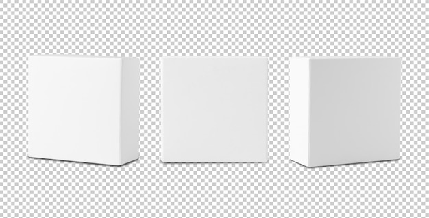 Set of White box mockup cutout Psd file