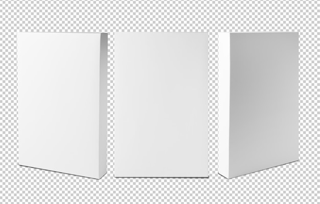 Set of White box mockup cutout Psd file