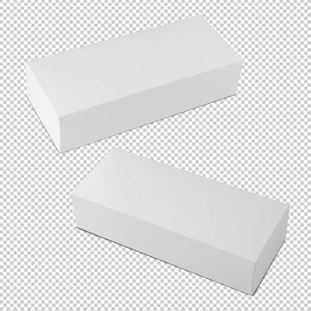 Set of White box mockup cutout Psd file