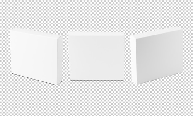 Set of White box mockup cutout Psd file