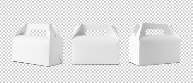 Set of White food box mockup cutout Psd file