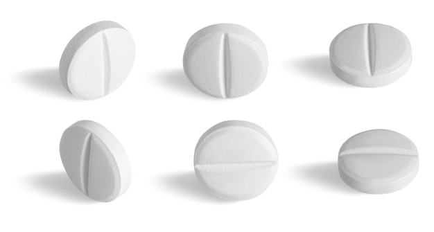 PSD set of white isolated pills different variants