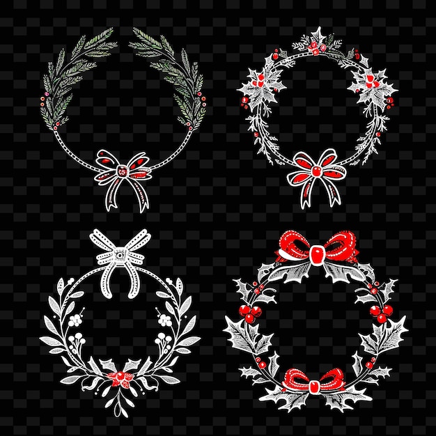 PSD a set of wreaths for christmas and western christian holiday