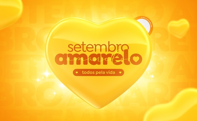 Setembro Amarelo social media template in portuguese for brazilian celebration