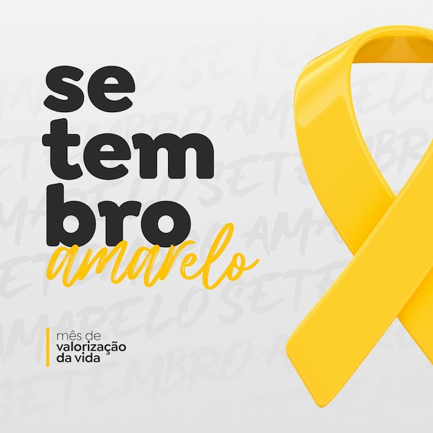 Setembro Amarelo social media template in portuguese for brazilian celebration